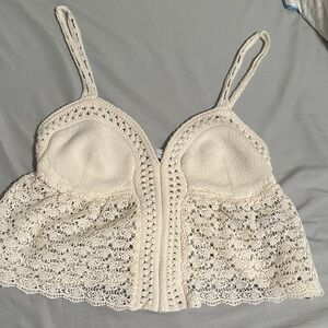 Zara Cream Crochet top